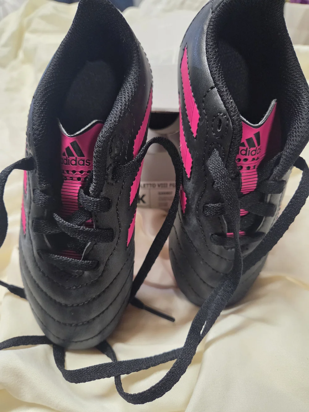 adidas Baby Toddler Unisex Black & Bright Pink Soccer Shoes